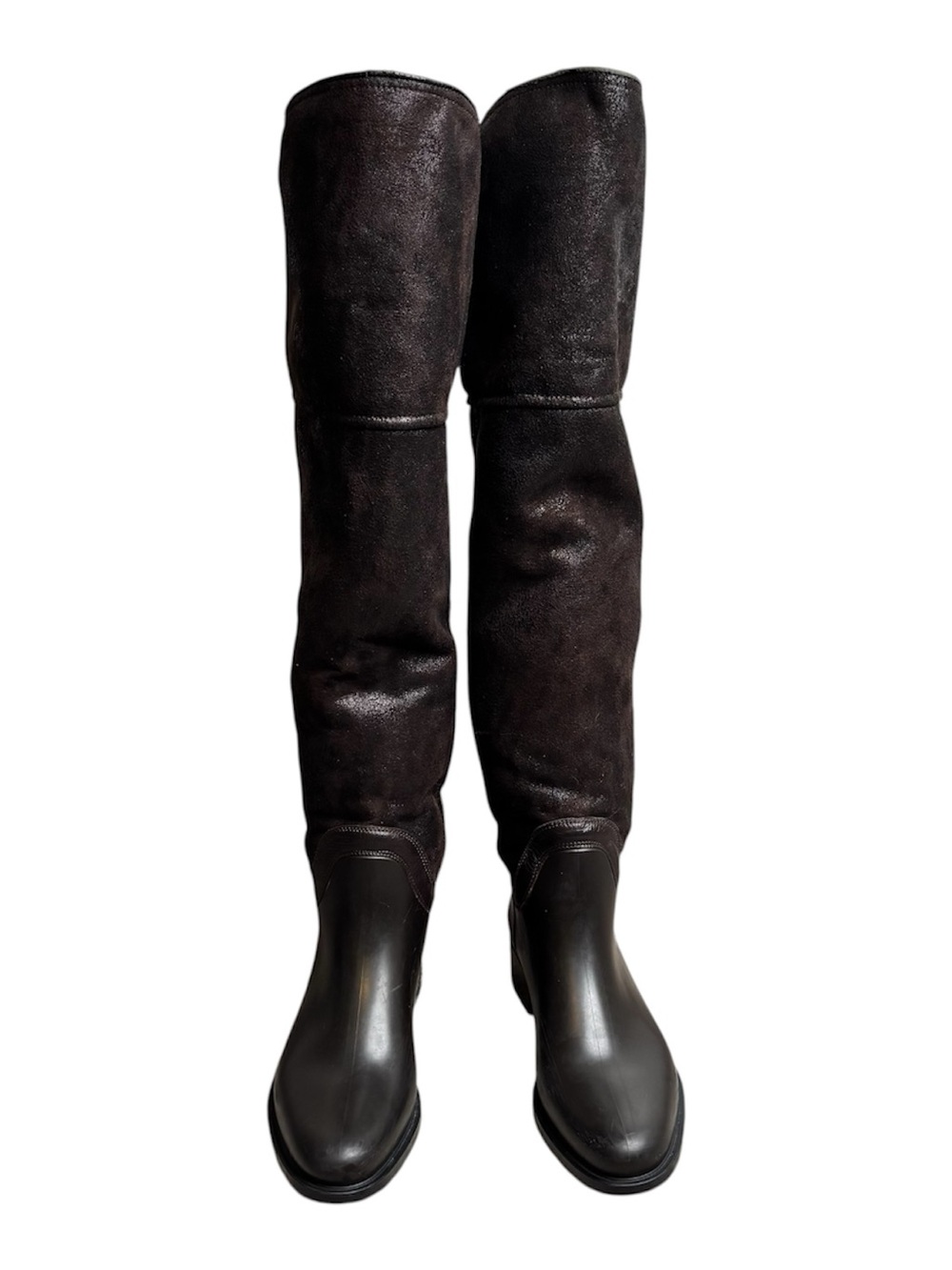 Vialactea Over-the-Knee Dark Brown Suede & Leather Women's Boots size 40